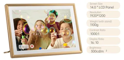 Produktbild von Digitaler Bilderrahmen, Hochauflösender Bildschirm, Touchscreen-Funktionalität, D14