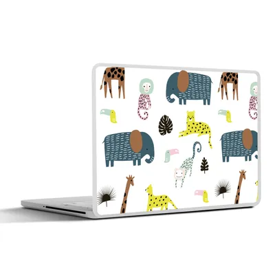 Produktbild von MuchoWow® Laptop Aufkleber Sticker Cover Tiere - Wilde Tiere - Weiß 32.5x23.5 cm - Sticker für Laptop - Selbstklebend