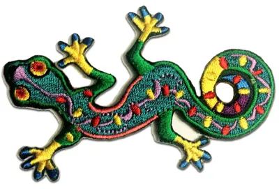 Produktbild von Gecko Salamander Tier - Aufnäher, Bügelbild, Aufbügler, Applikationen, Patches, Flicken, Zum Aufbügeln, Größe: 9.4 x 6 cm