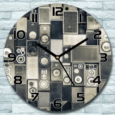 Produktbild von Wanduhr aus Glas Rund fi 30 Kassettenrecorder Quarz Deko Schlafzimmer Büro