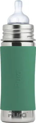 Produktbild von Purakiki Babyflasche 300 ml mit Silikon-Sleeve mint