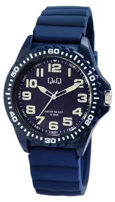 Produktbild von Herrenuhr Resin mit Resinband, 10 bar, blau, Luminanzanzeige, D: 43 mm
