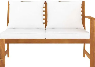 Obrázok produktu pre vidaXL Záhradná lavica 114,5 cm s krémovým vankúšom Masívne drevo Akácia