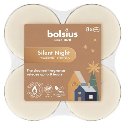 Produktbild von Bolsius Maxilicht Stille Nacht 8 Stück