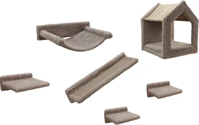 Obrázek produktu pro Kerbl Monte Baldo, Plošina pro zvíře, Vnitřní, Kočka, Polyester, Dřevo, Šedá, Jednobarevný