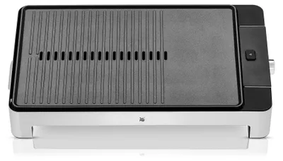 Imagen del producto de WMF Parrilla de mesa Lono, superficie plana y con rejilla, modelo 0415340011, número de artículo 330020, código de barras 4211129131261