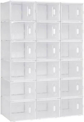 Produktbild von Stapelbare Schuhboxen 18 Stück transparent
