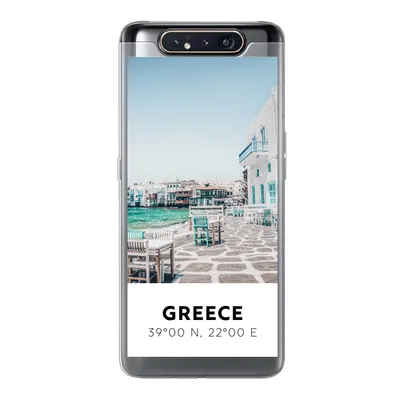 Produktbild von MuchoWow® Handyhülle Schutzhülle Hülle für Samsung Galaxy A80 Griechenland - Meer - Blau Silikon Softcase Handy Hülle - Schutzdeckel