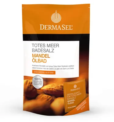 Produktbild von DERMASEL Totes Meer Badesalz Mandel Ölbad, 1 St. Kombipackung