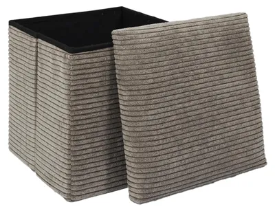 Klappbarer Hocker mit Stauraum 38x38x38 cm Taupe