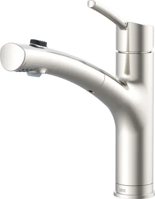 Produktbild von Lenz NEXO² Küchenarmatur Nickel Einhebelmischer mit herausziehbarer Geschirrbrause, 2 Strahlarten, 180° Auslauf, Keramikkartusche 46070022