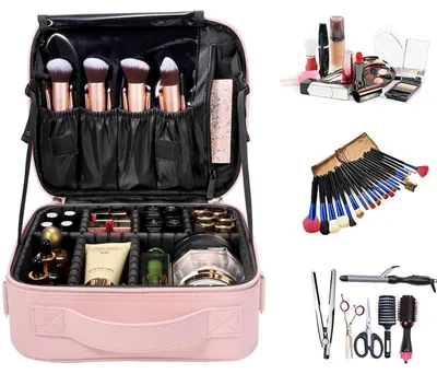 Produktbild von Kosmetiktasche für Damen mit Fächern, ideal für Reisen