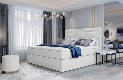 Obrázok produktu pre Boxspringová posteľ s úložným priestorom 180x200 TERIVO - biela