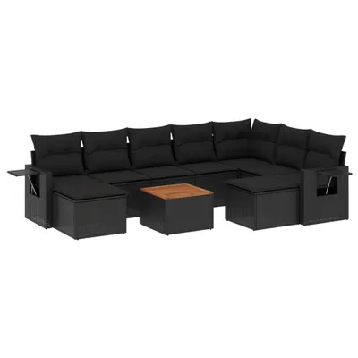 Produktbild von VidaXL 3224844, Schwarz, Rattan, Stahl, Akazienholz, 110 kg, Erwachsene & Kinder, 550 mm, 550 mm
