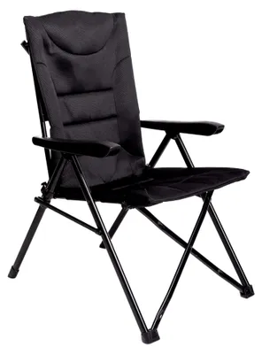 Produktbild von Picos Deluxe Campingstuhl - Klappstuhl - Gartenstuhl - Faltstuhl - Schwarz - 5 Positionen