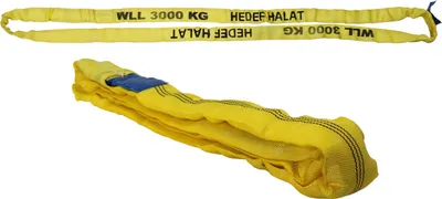 Produktbild von Rundschlinge 3000kg Tragkraft, 4m Umfang, endlos mit Polyesterkern, Hebegurt Hebeband, Gelb