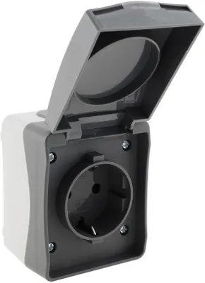 Obrázok produktu pre NUQUI zásuvka odolná proti vlhkosti IP54, povrchová montáž, 250V~/ 16A
