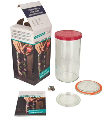 Immagine prodotto di Weck Stangenglas Starter-Set Glas inkl. 2 Glasdeckel ö¬Åü 80 mm 100 mm mit Zubehör