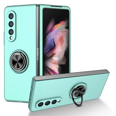 Obrázek produktu pro Tenké tvrdé PC pouzdro pro Samsung Galaxy Z Fold 3 5G, s prstencovým stojánkem modré
