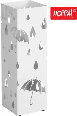 Produktbild von Hoppa! | Regenschirmständer | Regenmotiv – Weiß – Metall