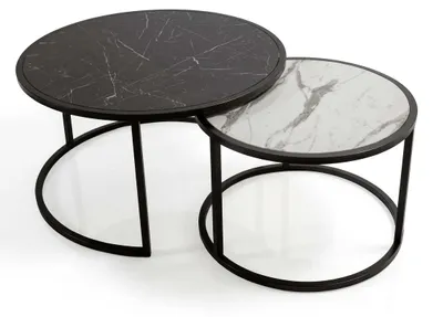 Image de Lot de 2 tables basses élégantes au design moderne