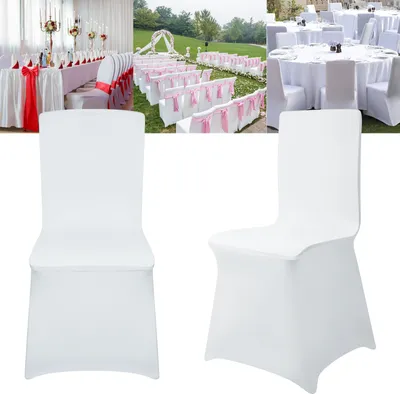 Produktbild von XMTECH 50 kusov kryt stoličiek Univerzálny kryt stoličiek Stretch White Chair Cover Kryt stoličiek pre kanceláriu Hotel Banquet Svadobná strana Dekorácie