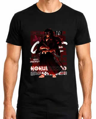 Productafbeelding van Kokushibo, maanademing, samurai, demon, manga, cadeau, grunge, heren T-shirt, zwart, maat L