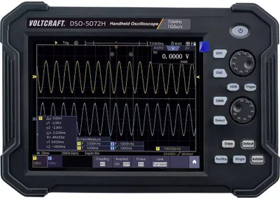 Produktbild von VOLTCRAFT DSO-5072H Hand-Oszilloskop 70 MHz 2-Kanal 1 GSa/s 40 Mpts 8 Bit Digital-Speicher (DSO), Handgerät, Multimeter
