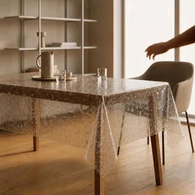 PVC Tischdecke transparent 140x200 cm rechteckig
