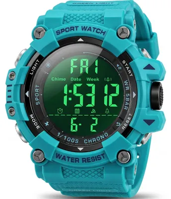 Image de Montre numérique homme SANDA 41975 turquoise avec chronographe KP41975