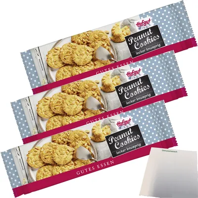 Produktbild von Hofgut Erdnussplätzchen 3er Pack (3x150g Packung) + usy Block