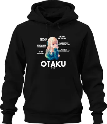 Produktbild von OTAKU TYP Anime ist Realität Portmonee immer leer Manga Japan Uni Hoodie Kapuzenpullover, Schwarz, XXL