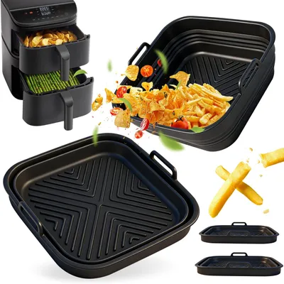 Silikonform für Heißluftfritteuse, 2 Stück, 10,8 L, wiederverwendbar