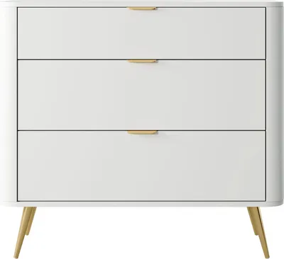 Produktbild von Selsey OVAL - Kommode mit 3 Schubladen, Weiß, 92 cm