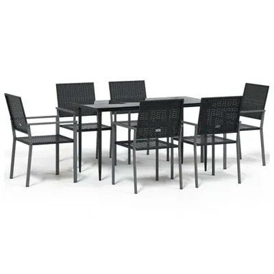 Produktbild von vidaXL 7-tlg. Garten-Essgruppe Poly Rattan und Stahl