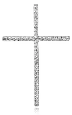 Image de Pendentif en argent avec zircons en forme de croix AGH590