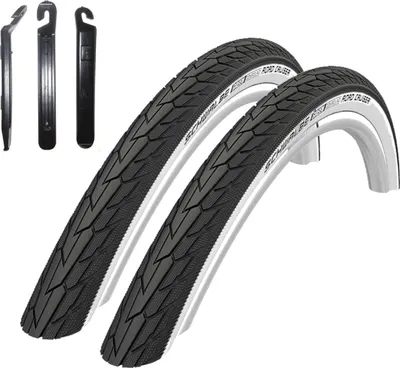 Produktbild von 2 x Schwalbe Road Cruiser Fahrradreifen Weißwand 37-622 ( 28 x 1.40 ) inkl. Reifenheber