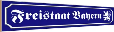 Produktbild von vianmo Holzschild 10x46 cm Freistaat Bayern Wappen Flagge Fahne