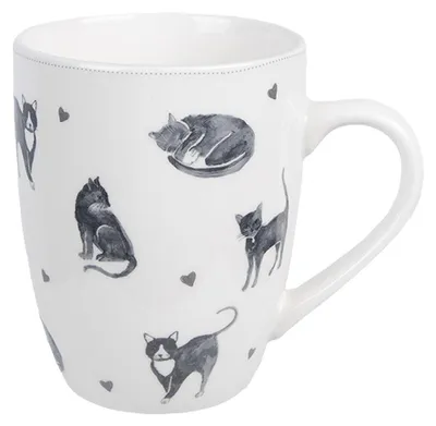 Zdjęcie produktu dla Kubek Clayre & Eef 350 ml Biały Ceramiczny Koty