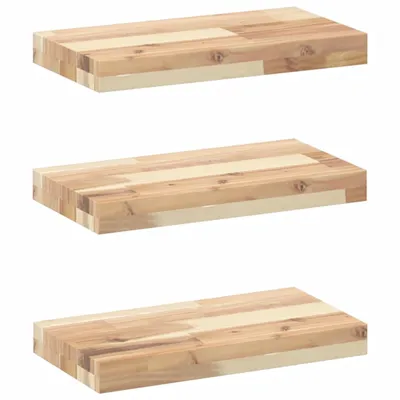 Zdjęcie produktu dla Półki ścienne, 3 szt., 60x20x4 cm, surowe lite drewno akacjowe