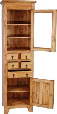 Zdjęcie produktu dla MiaMöbel Witryna Mexico Meble 57x191x44 cm Styl rustykalny Szkło Lite drewno sosna Miód
