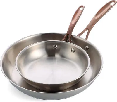 Produktbild von Edelstahl-Pfannenset 2-teilig induktionsgeeignet silber 24/28 cm