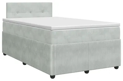 Productafbeelding van vidaXL Boxspringbed met matras, lichtgrijs, 120 x 190 cm, fluweel