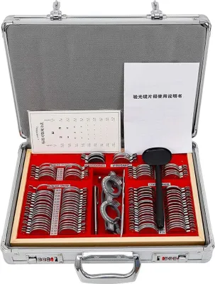 Produktbild von 104Pcs Optometry Equipment Aluminium Optometrie Kit mit Testrahmen Metallrand Alu-Box Testrahmen Box mit Rahmen