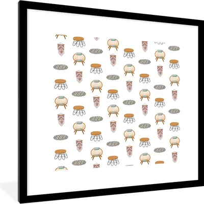 Produktbild von MuchoWow® MuchoWow® Gerahmtes Poster Wohnzimmer - Farbe - Muster 40x40 cm - Poster mit zchwarzem Bilderrahmen - Poster - Plakat im Rahmen