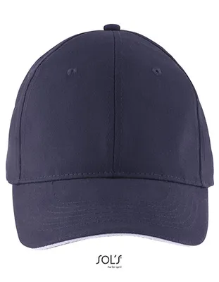 Produktbild von SOLs 03092 | Six Panel Cap Solar, 6-Panel-Form - Farbe: French Navy/White - Größe: One Size