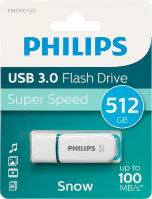 The image shows the retail packaging of a Philips USB 3.0 flash drive.