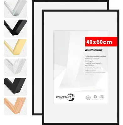 Immagine prodotto di Cornice per foto 40x60 cm, colore nero, in metallo, set da 2