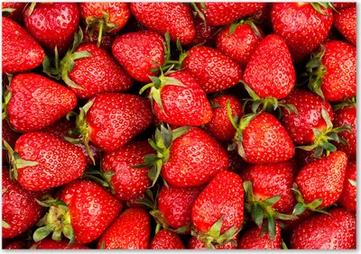 Produktbild von Tulup® Glas-Bild - 100 x 70 - Wandbild aus Glas - Wandkunst - Wandbild hinter gehärtetem Sicherheitsglas - Essen & Getränke - Erdbeeren - Rot