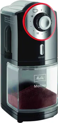 Produktbild von MELITTA Mlýnek na kávu Ocelový kotoučový mlýnek 100 W černý